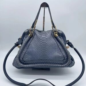 Chloe Python Paraty Bag Blue